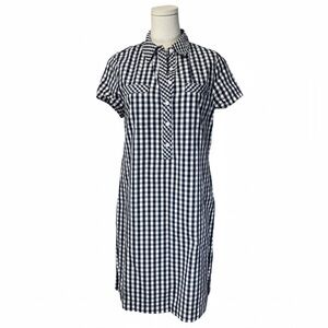 Vineyard Vines 100% Cotton Preppy Gingham Checkered T-Shirt Dress with Pockets